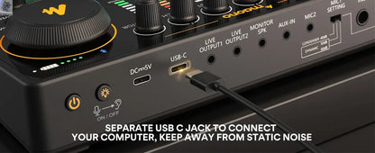 Maono AME2 Audio Interface Sound Card DJ Mixer All in One Portable Podcast Studio for Recording,Live Streaming,Youtube,Guitar,PC Ai-TechWorld 