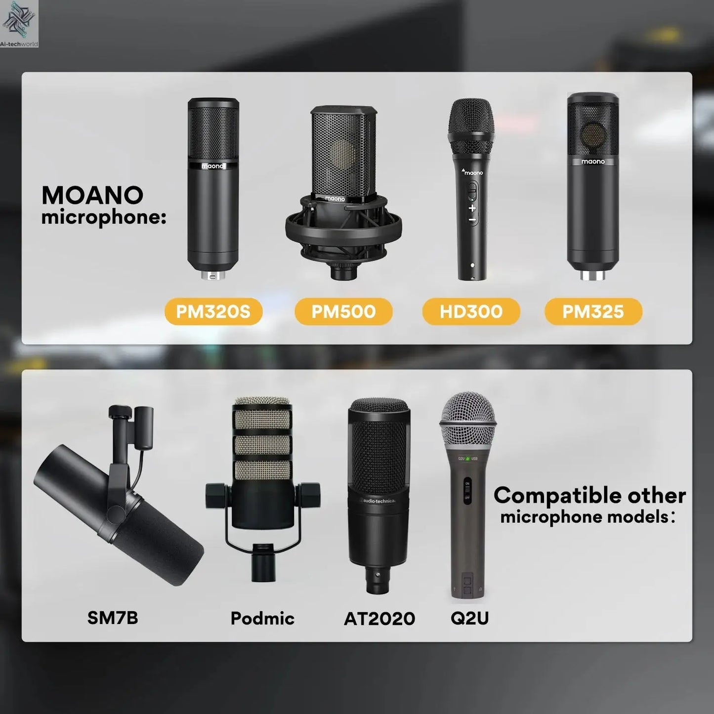 Maono AME2 Audio Interface Sound Card DJ Mixer All in One Portable Podcast Studio for Recording,Live Streaming,Youtube,Guitar,PC Ai-TechWorld 