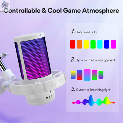 Maono Gamerwave DGM20S USB Microphone Gaming Mic Condenser Mic RGB Mic Noise Canceling Mic with Mic Gain,RGB Light,One key mute Ai-TechWorld 