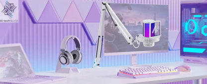 Maono Gamerwave DGM20S USB Microphone Gaming Mic Condenser Mic RGB Mic Noise Canceling Mic with Mic Gain,RGB Light,One key mute Ai-TechWorld 