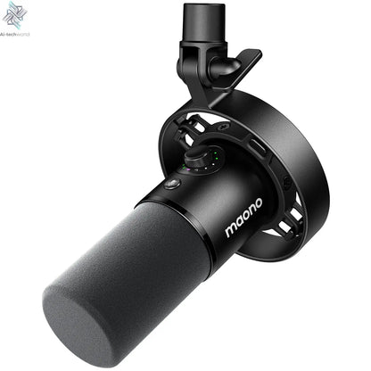 Maono PD300X Dynamic Microphone XLR USB Podcast Recording Mic 192kHz24bit for Content Creation Home Audio Studio Noise Reduction Ai-TechWorld 