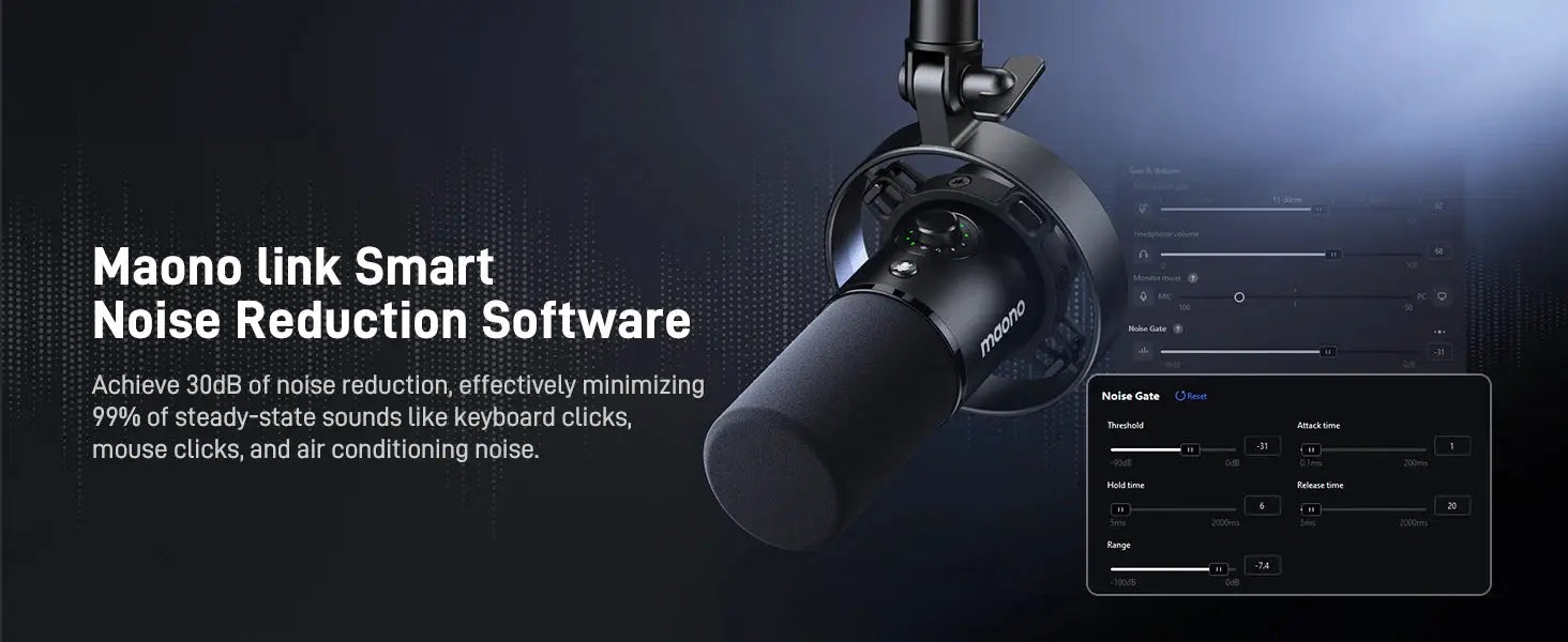 Maono PD300X Dynamic Microphone XLR USB Podcast Recording Mic 192kHz24bit for Content Creation Home Audio Studio Noise Reduction Ai-TechWorld 