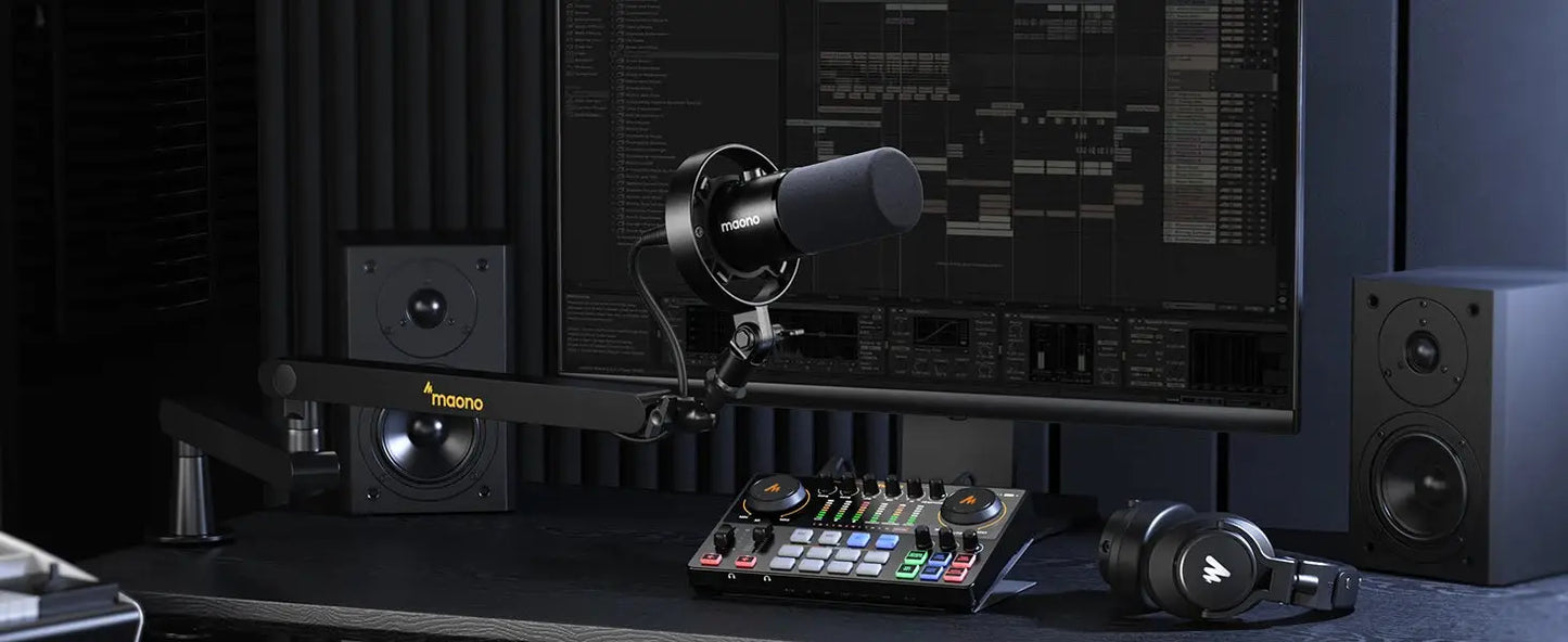 Maono PD300X Dynamic Microphone XLR USB Podcast Recording Mic 192kHz24bit for Content Creation Home Audio Studio Noise Reduction Ai-TechWorld 