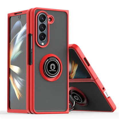 Matte Rotating Holder Magnetic Phone Case For Samsung Galaxy Z Fold 7 6 5 4 3 Car Ring Armor Shockproof Cover Ai-TechWorld 