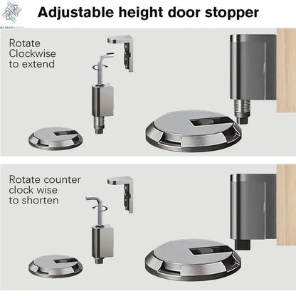 Mechanical No Drilling Door Stopper Keep Door Open Magnetic Door Stopper Heavy Duty No Drill Door Stopper for Office Home Garage Ai-TechWorld 