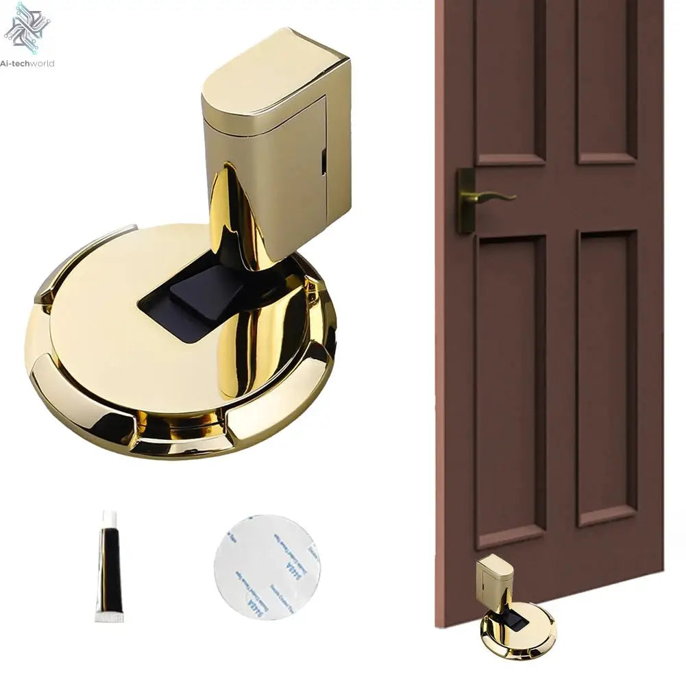Mechanical No Drilling Door Stopper Keep Door Open Magnetic Door Stopper Heavy Duty No Drill Door Stopper for Office Home Garage Ai-TechWorld 