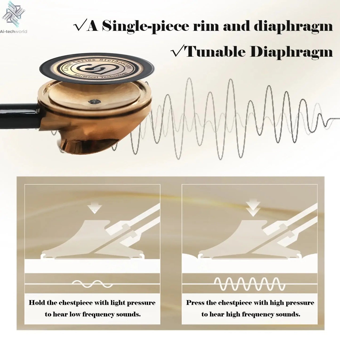 Medical Master Single Head Stethoscope Tunable Diaphragm Stethoscope Estetoscopio for Nurses Doctor For Littmann Health Care Ai-TechWorld 