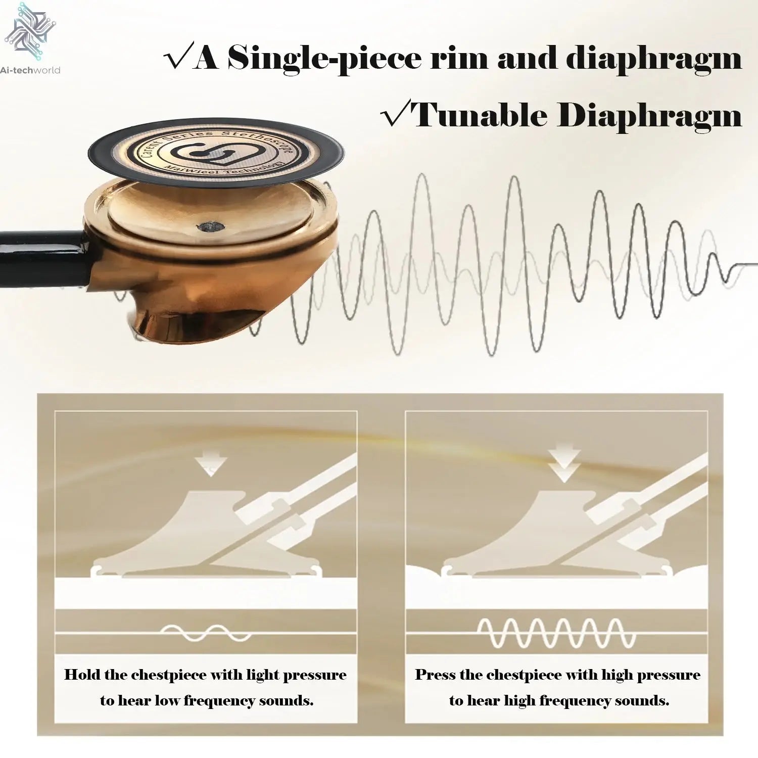 Medical Master Single Head Stethoscope Tunable Diaphragm Stethoscope Estetoscopio for Nurses Doctor For Littmann Health Care Ai-TechWorld 