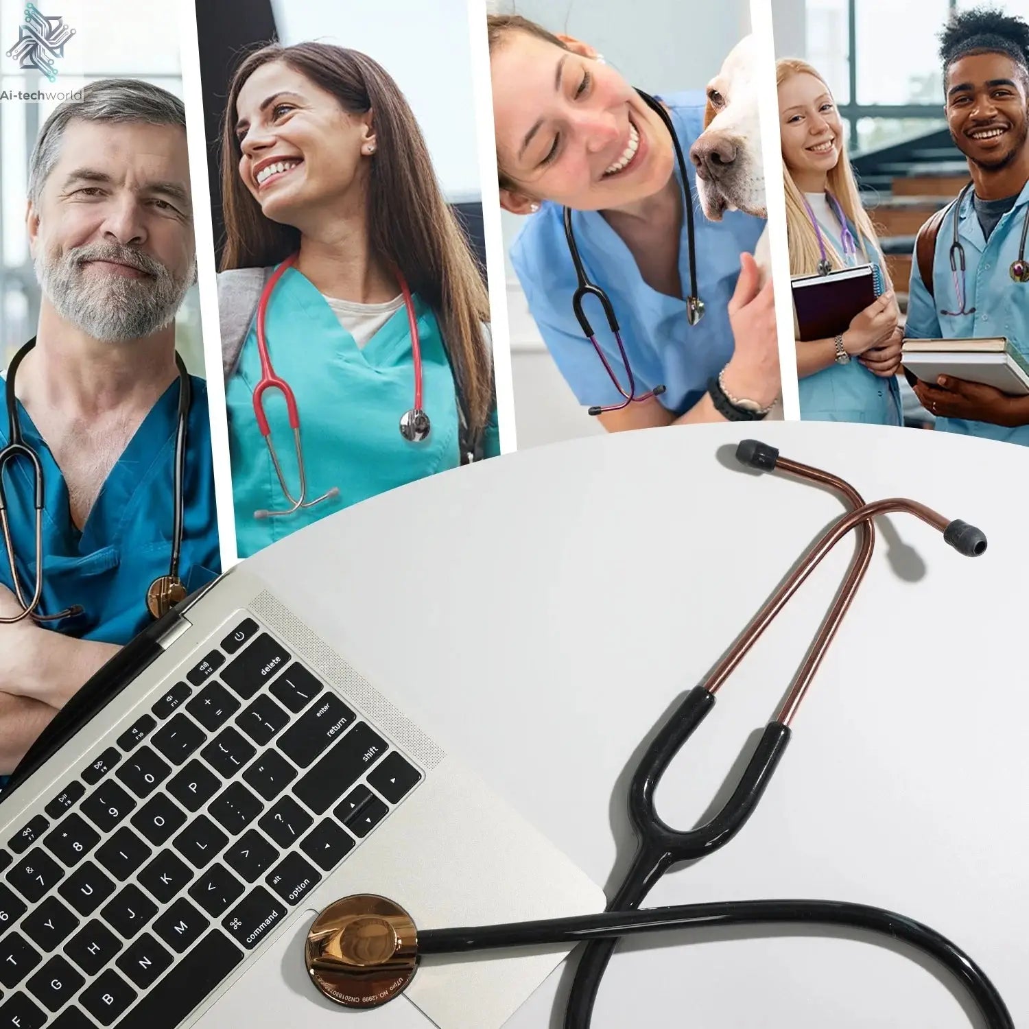 Medical Master Single Head Stethoscope Tunable Diaphragm Stethoscope Estetoscopio for Nurses Doctor For Littmann Health Care Ai-TechWorld 