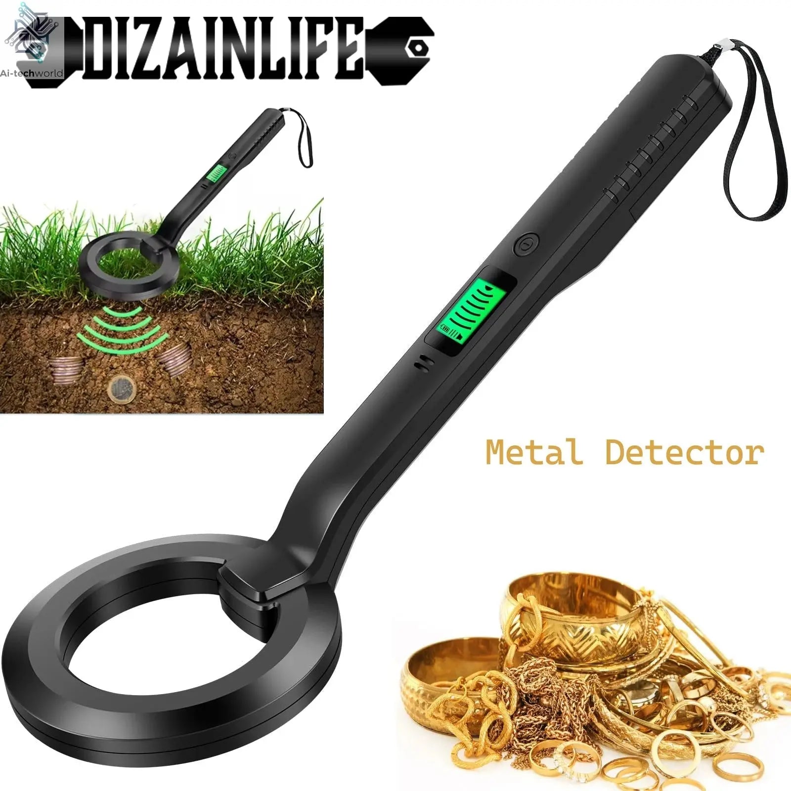 Metal Detector IP66 Waterproof Portable High Sensitivity Metal Detector Underground UnderwaterMultipurpose Metal Finder - Ai - TechWorld