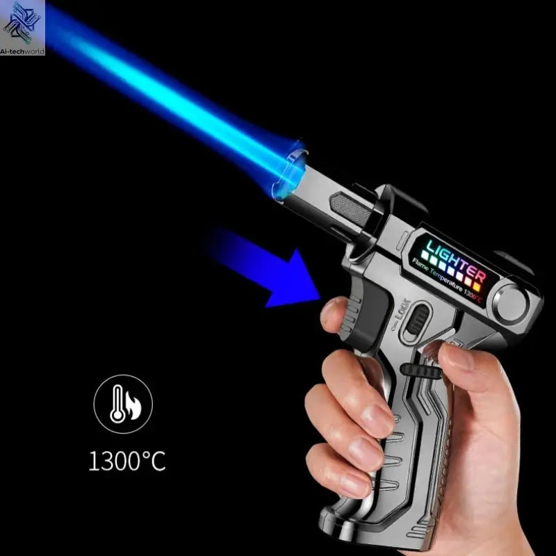 Metal High-temperature High Flame Welding Gun Lighter Windproof Direct Spray Flame Safety Lock Kitchen Cigar Outdoor Lighter Ai-TechWorld 