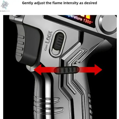 Metal High-temperature High Flame Welding Gun Lighter Windproof Direct Spray Flame Safety Lock Kitchen Cigar Outdoor Lighter Ai-TechWorld 