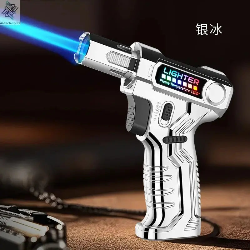Metal High-temperature High Flame Welding Gun Lighter Windproof Direct Spray Flame Safety Lock Kitchen Cigar Outdoor Lighter Ai-TechWorld 
