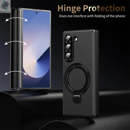 Metal Magnetic hinge Holder Tempered Glass Protect Phone Case For Samsung Z Fold 6 Special Edition Galaxy Z Fold 7 5 4 3 6 Cover Ai-TechWorld 