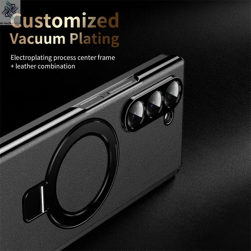 Metal Magnetic hinge Holder Tempered Glass Protect Phone Case For Samsung Z Fold 6 Special Edition Galaxy Z Fold 7 5 4 3 6 Cover Ai-TechWorld 