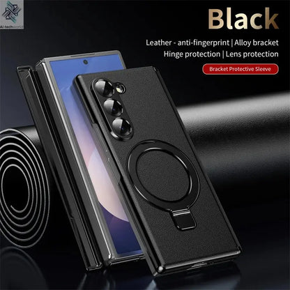 Metal Magnetic hinge Holder Tempered Glass Protect Phone Case For Samsung Z Fold 6 Special Edition Galaxy Z Fold 7 5 4 3 6 Cover Ai-TechWorld 