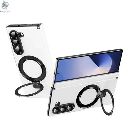 Metal Magnetic hinge Holder Tempered Glass Protect Phone Case For Samsung Z Fold 6 Special Edition Galaxy Z Fold 7 5 4 3 6 Cover Ai-TechWorld 