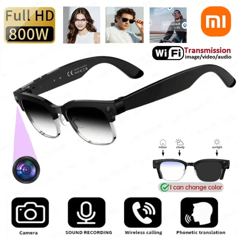 Mijia 4K HD Color Changing AI Smart Glasses 800W Pixel Camera Bluetooth Call Voice Assistant Control Smart Sports Glasses Ai-TechWorld 