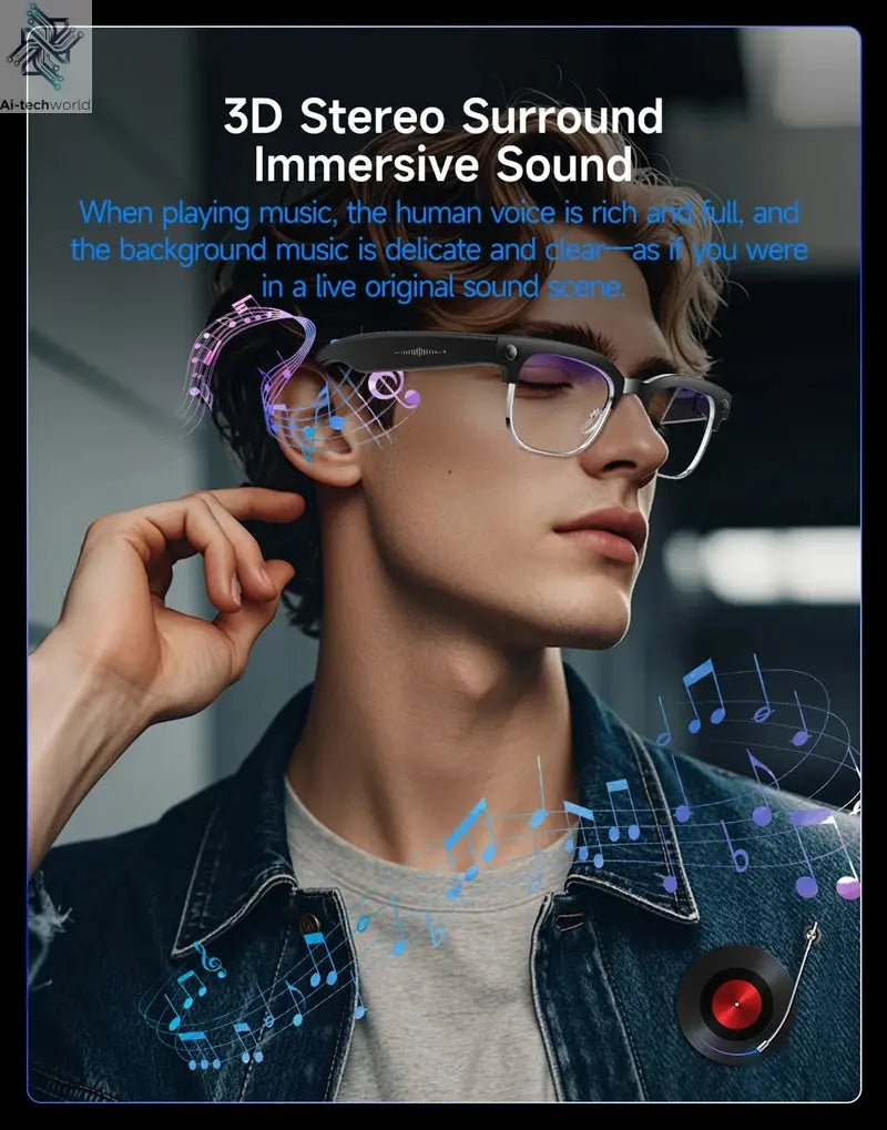 Mijia 4K HD Color Changing AI Smart Glasses 800W Pixel Camera Bluetooth Call Voice Assistant Control Smart Sports Glasses Ai-TechWorld 