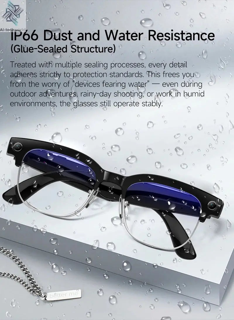 Mijia 4K HD Color Changing AI Smart Glasses 800W Pixel Camera Bluetooth Call Voice Assistant Control Smart Sports Glasses Ai-TechWorld 