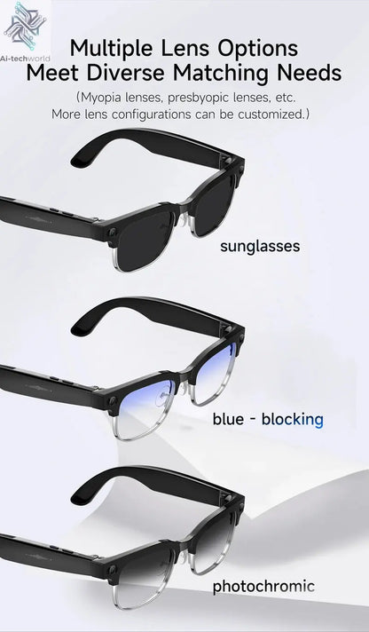 Mijia 4K HD Color Changing AI Smart Glasses 800W Pixel Camera Bluetooth Call Voice Assistant Control Smart Sports Glasses Ai-TechWorld 