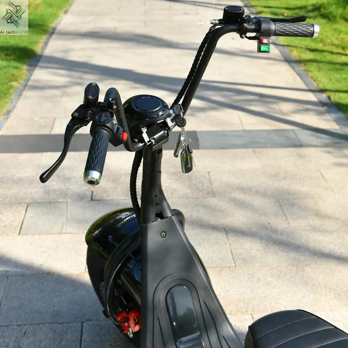 Mini Black Fat Tyre Electric Citycoco Scooter 60V12AH Motorbike E scooter 2000W Commuter electric scooter Ai-TechWorld 