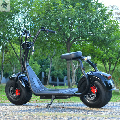 Mini Black Fat Tyre Electric Citycoco Scooter 60V12AH Motorbike E scooter 2000W Commuter electric scooter Ai-TechWorld 