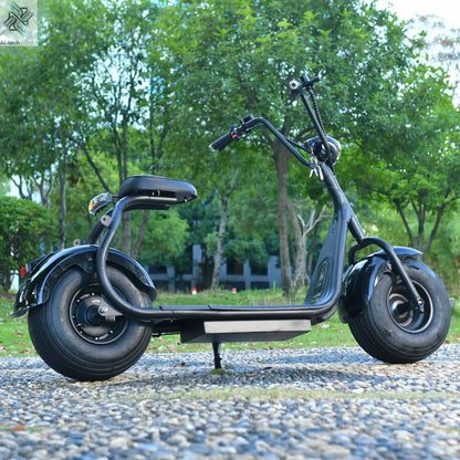Mini Black Fat Tyre Electric Citycoco Scooter 60V12AH Motorbike E scooter 2000W Commuter electric scooter Ai-TechWorld 