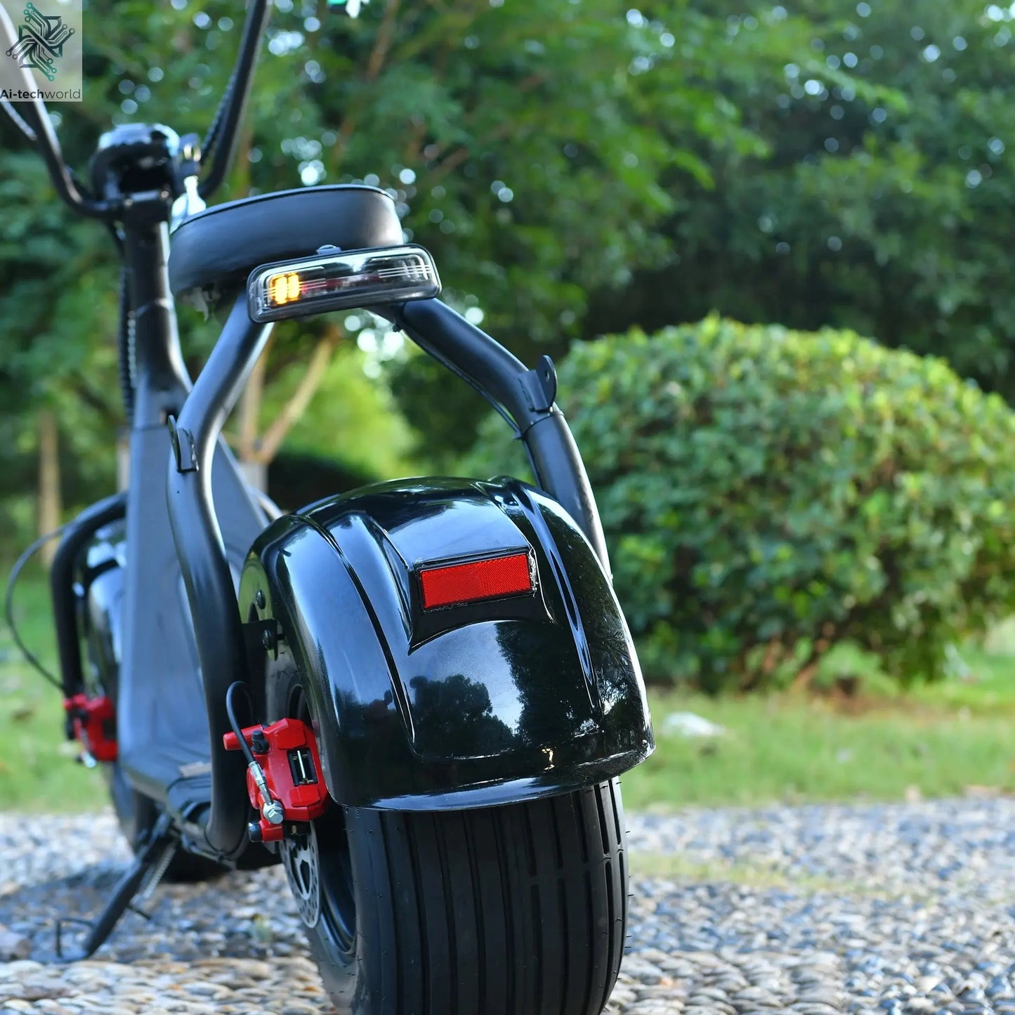 Mini Black Fat Tyre Electric Citycoco Scooter 60V12AH Motorbike E scooter 2000W Commuter electric scooter Ai-TechWorld 