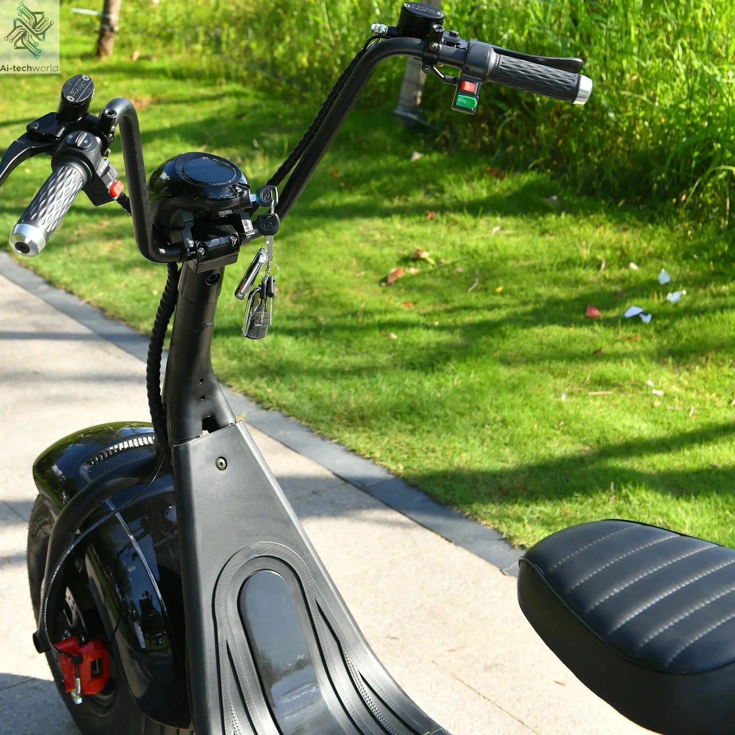 Mini Black Fat Tyre Electric Citycoco Scooter 60V12AH Motorbike E scooter 2000W Commuter electric scooter Ai-TechWorld 