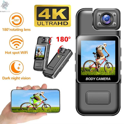 Mini Cam 4K 1080P Pocket Camcorder HD Cam 1.3" LCD Screen 270° Rotatable Wifi Mini Camera with Waterproof Case Motion Cameras Ai-TechWorld 
