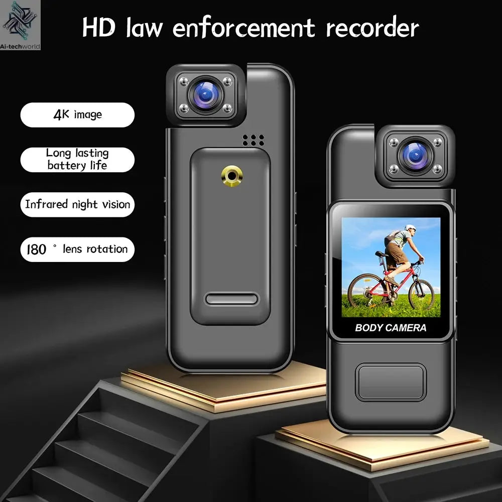 Mini Cam 4K 1080P Pocket Camcorder HD Cam 1.3" LCD Screen 270° Rotatable Wifi Mini Camera with Waterproof Case Motion Cameras Ai-TechWorld 