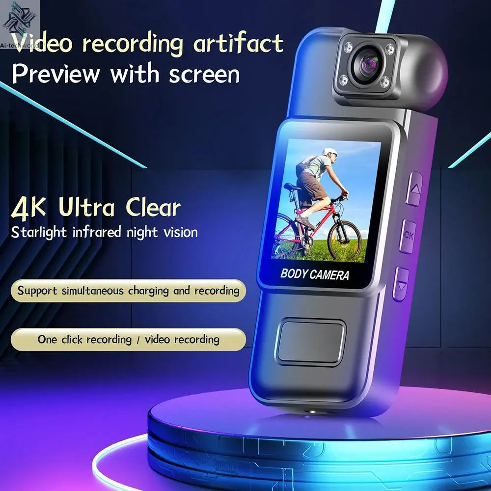 Mini Cam 4K 1080P Pocket Camcorder HD Cam 1.3" LCD Screen 270° Rotatable Wifi Mini Camera with Waterproof Case Motion Cameras Ai-TechWorld 