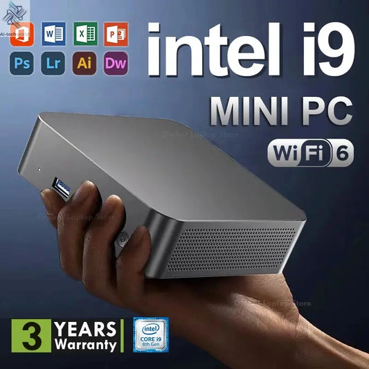 Mini PC Windows 11 Intel Core i9 8950HK 16GB DDR4 512GB 1TB SSD PC Gamer Computer Dual WIFI 6 BT5.2 4K HD Mini Gaming Pc Desktop Ai-TechWorld 