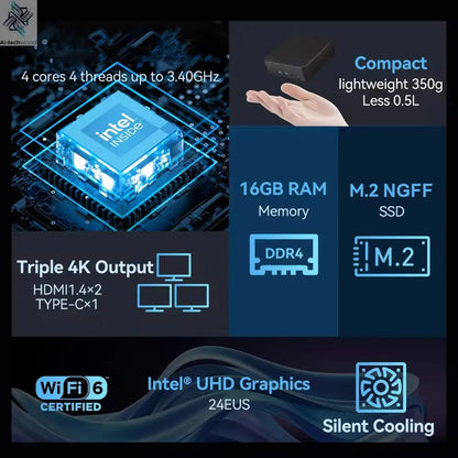 Mini PC Windows 11 Intel Core i9 8950HK 16GB DDR4 512GB 1TB SSD PC Gamer Computer Dual WIFI 6 BT5.2 4K HD Mini Gaming Pc Desktop Ai-TechWorld 