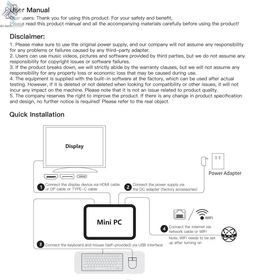 Mini PC Windows 11 Intel Core i9 8950HK 16GB DDR4 512GB 1TB SSD PC Gamer Computer Dual WIFI 6 BT5.2 4K HD Mini Gaming Pc Desktop Ai-TechWorld 