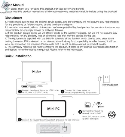 Mini PC Windows 11 Intel Core i9 8950HK 16GB DDR4 512GB 1TB SSD PC Gamer Computer Dual WIFI 6 BT5.2 4K HD Mini Gaming Pc Desktop Ai-TechWorld 
