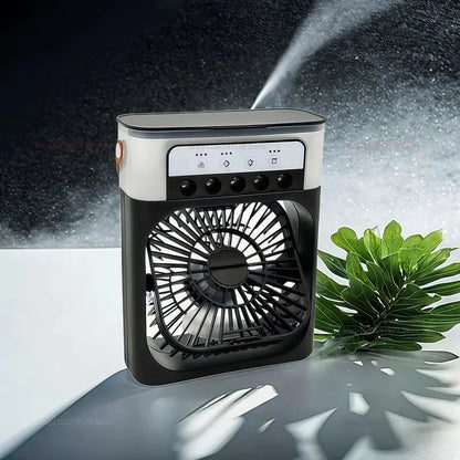 Mini USB Water Mist Fan Portable Air Cooler Humidifier 3 in 1 Air Conditioning Fan 7-Color LED Night Light Office Home Fan Ai-TechWorld 