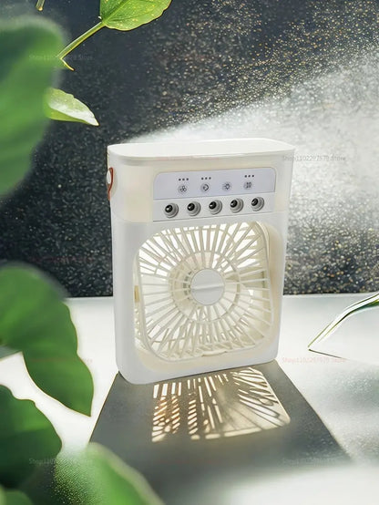Mini USB Water Mist Fan Portable Air Cooler Humidifier 3 in 1 Air Conditioning Fan 7-Color LED Night Light Office Home Fan Ai-TechWorld 