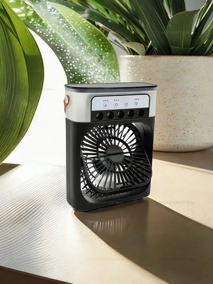 Mini USB Water Mist Fan Portable Air Cooler Humidifier 3 in 1 Air Conditioning Fan 7-Color LED Night Light Office Home Fan Ai-TechWorld 