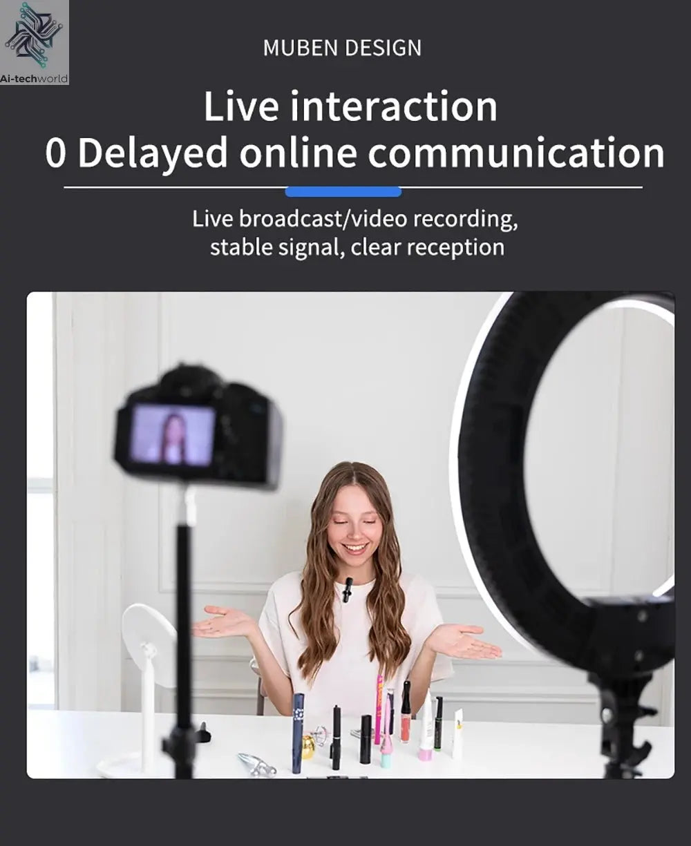 Mini Wireless Lavalier Mic for Audio Video Recording & Live Broadcast - iPhone Android Gaming Ai-TechWorld