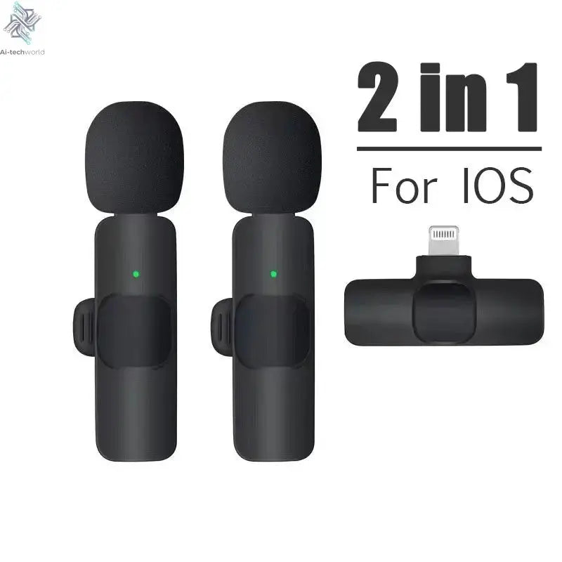 Mini Wireless Lavalier Mic for Audio Video Recording & Live Broadcast - iPhone Android Gaming Ai-TechWorld