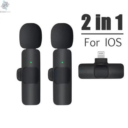 Mini Wireless Lavalier Mic for Audio Video Recording & Live Broadcast - iPhone Android Gaming Ai-TechWorld
