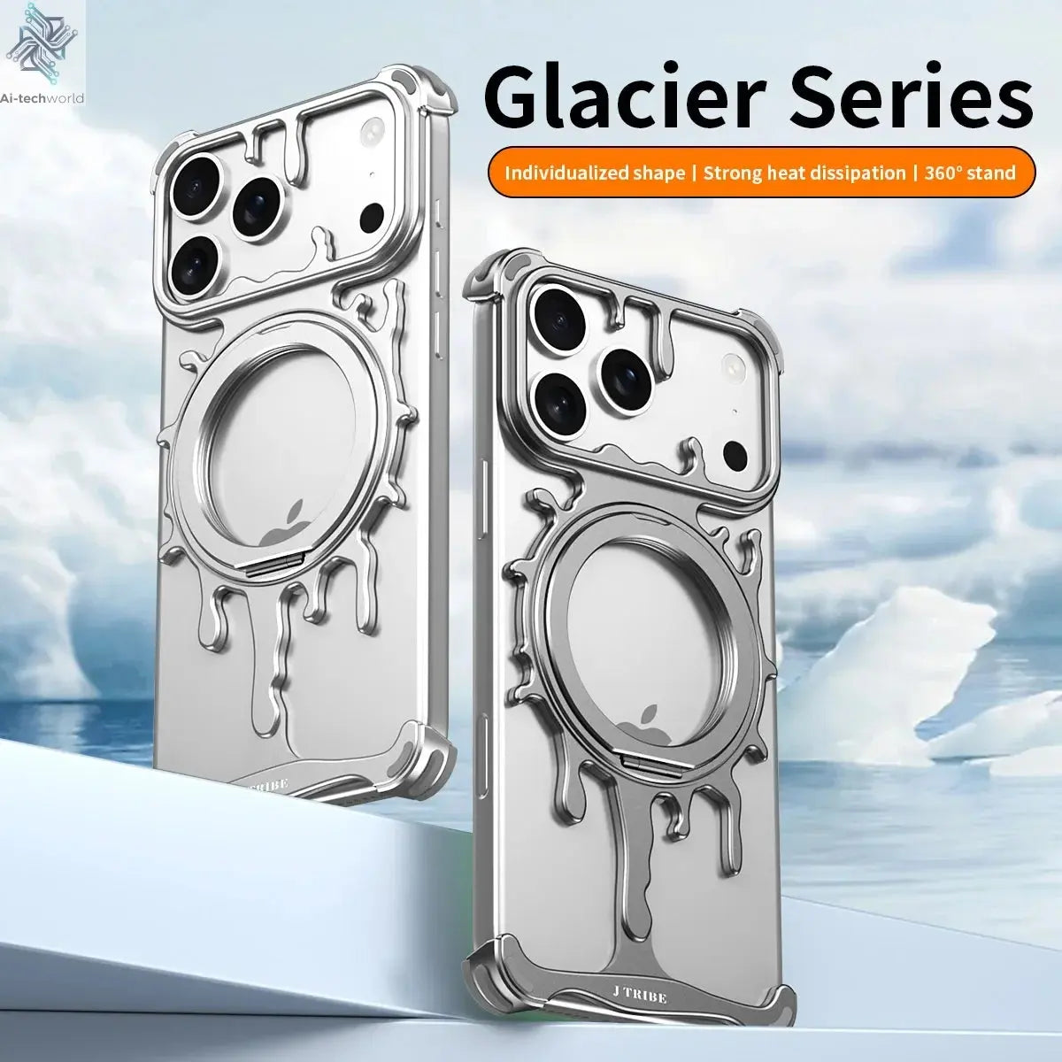 Minimalist Metal Frameless Case For iPhone 17 Pro Max 17 Pro 16Pro Max 15 ProMax 14 Pro Max Magsafe Magnetic Phone Back Cover Ai-TechWorld 