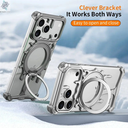 Minimalist Metal Frameless Case For iPhone 17 Pro Max 17 Pro 16Pro Max 15 ProMax 14 Pro Max Magsafe Magnetic Phone Back Cover Ai-TechWorld 