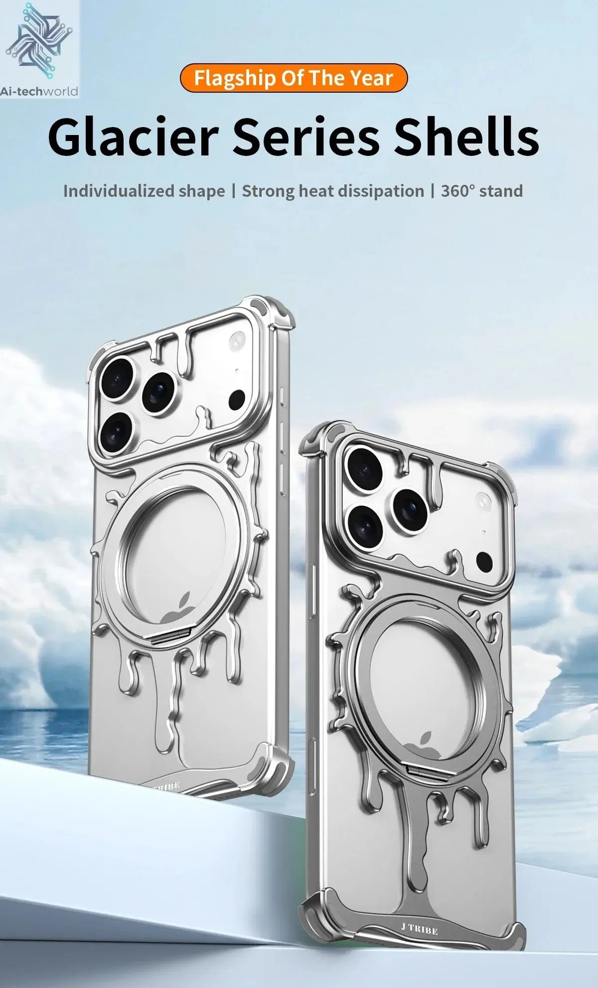 Minimalist Metal Frameless Case For iPhone 17 Pro Max 17 Pro 16Pro Max 15 ProMax 14 Pro Max Magsafe Magnetic Phone Back Cover Ai-TechWorld 