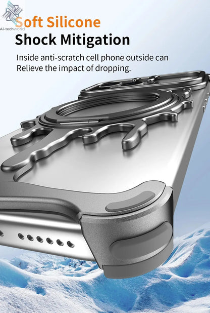 Minimalist Metal Frameless Case For iPhone 17 Pro Max 17 Pro 16Pro Max 15 ProMax 14 Pro Max Magsafe Magnetic Phone Back Cover Ai-TechWorld 