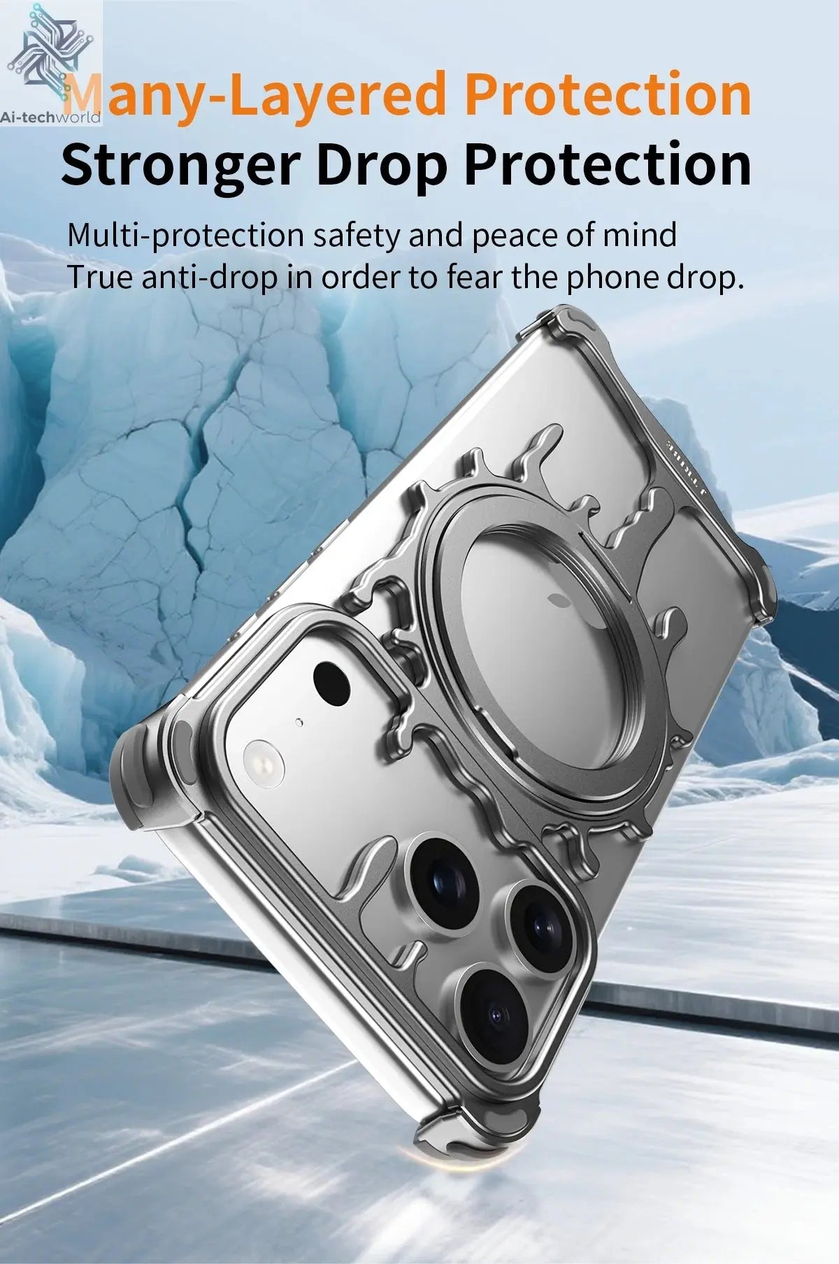 Minimalist Metal Frameless Case For iPhone 17 Pro Max 17 Pro 16Pro Max 15 ProMax 14 Pro Max Magsafe Magnetic Phone Back Cover Ai-TechWorld 