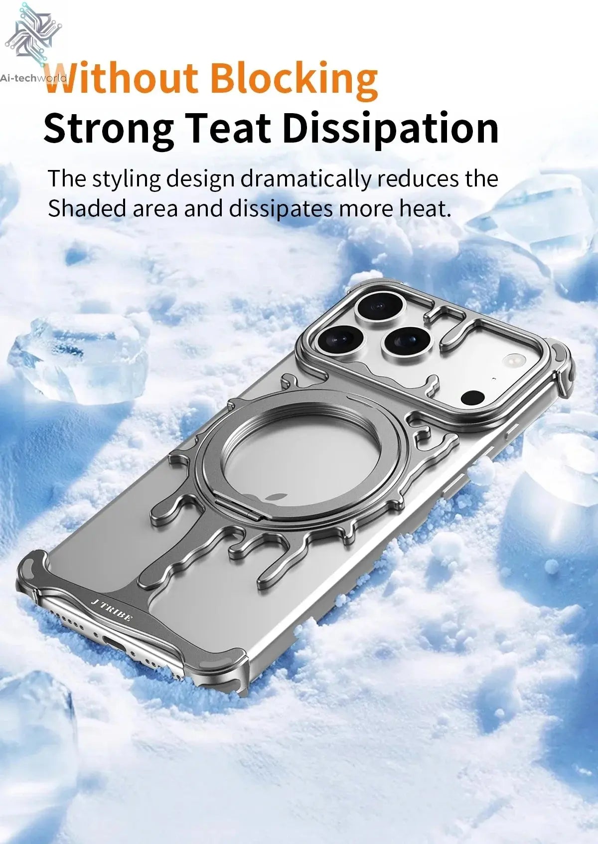 Minimalist Metal Frameless Case For iPhone 17 Pro Max 17 Pro 16Pro Max 15 ProMax 14 Pro Max Magsafe Magnetic Phone Back Cover Ai-TechWorld 