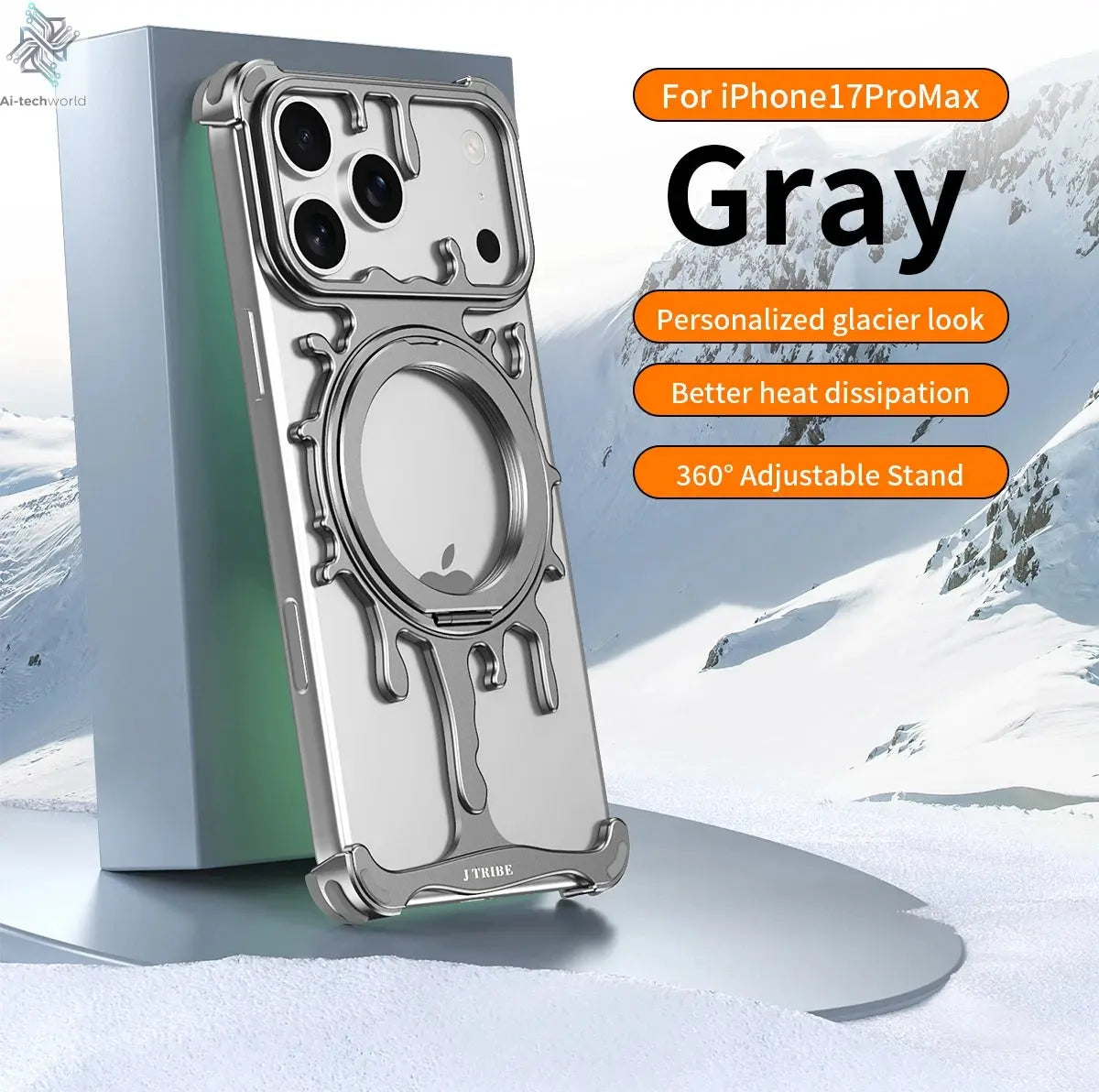 Minimalist Metal Frameless Case For iPhone 17 Pro Max 17 Pro 16Pro Max 15 ProMax 14 Pro Max Magsafe Magnetic Phone Back Cover Ai-TechWorld 